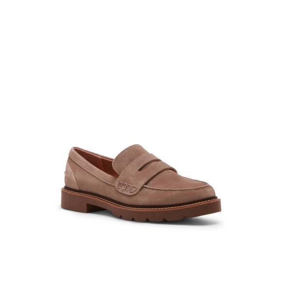 NEW BLONDO women's waterproof suede penny loafer in taupe